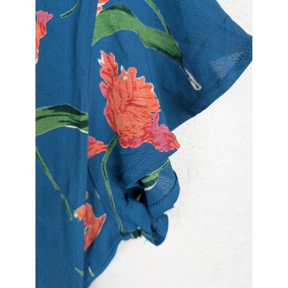 Privacy Please Romper Womens Small Blue Floral V Neck - Picture 4 of 10